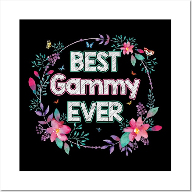 Best Gammy Ever Floral Design Mother's Day Gift Wall Art by flandyglot